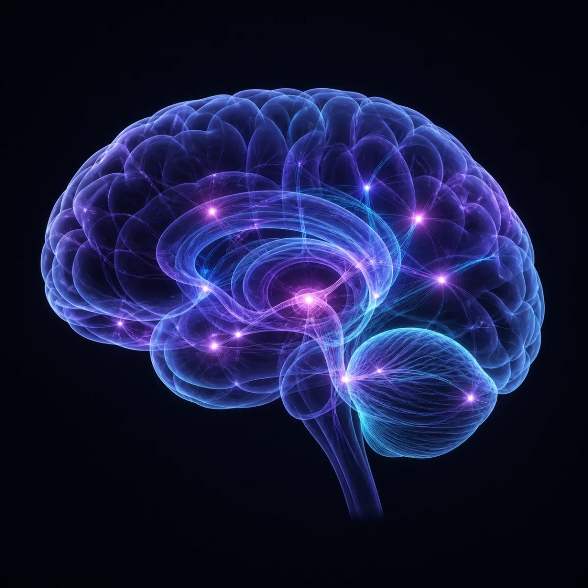 Visualización conceptual de un cerebro con conexiones neuronales